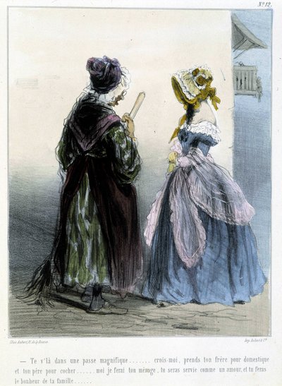 カリカチュア - シャム作「マドレーヌ」に掲載、1870～1880年頃 作： Amédée de Noé