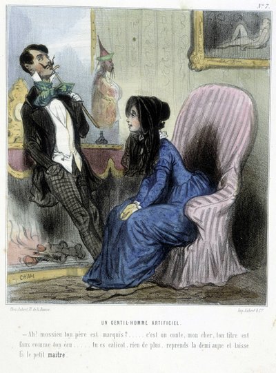 シャム作「マドレーヌ」に登場する人工的な紳士（1870～1880年頃 作： Amédée de Noé
