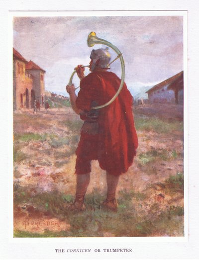 コルニセンまたはトランペッター、1928年のローマの兵士のイラスト 作： Amedee Forestier