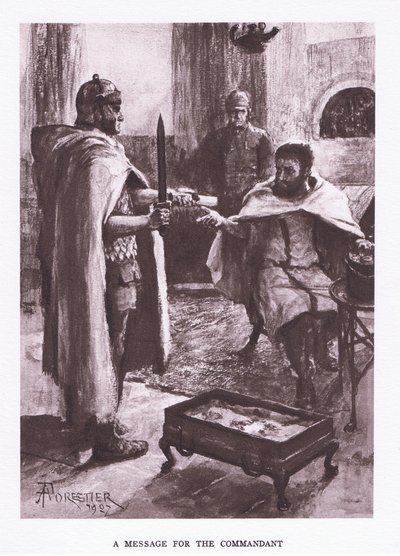 表彰者からのメッセージ、ローマの兵士によるイラスト、1928 作： Amedee Forestier