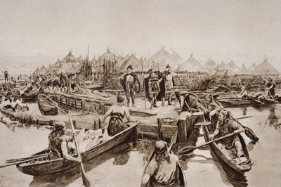 イングランド、2000年前、HGウェルズの「歴史の概要」からの挿絵、第1巻、1920年出版 作： Amedee Forestier