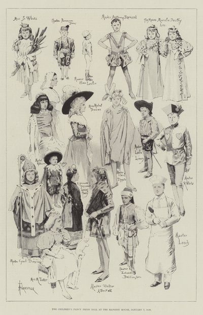 1896年1月7日、邸宅での子供たちの仮装舞踏会 作： Amedee Forestier