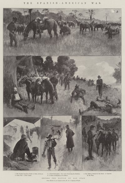 サンファンの戦いの前のスペイン米戦争 作： Amedee Forestier