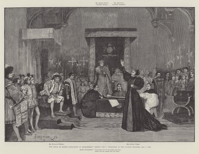 1892年1月5日、ライシアム劇場で制作された、シャクスペールのヘンリー8世におけるキャサリン女王の裁判 作： Amedee Forestier