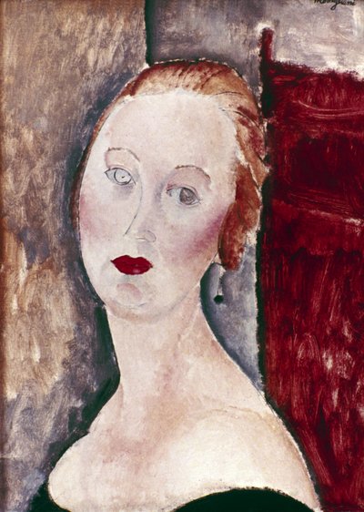 金髪の女性。ジャーメインサーベイジの肖像、1918年。 作： Amedeo Modigliani