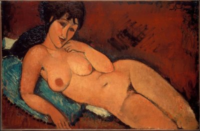 青い枕のヌード 作： Amedeo Modigliani