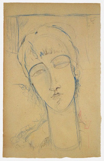 赤毛の女性のアンナアフマトヴァ肖像画、1915 作： Amedeo Modigliani