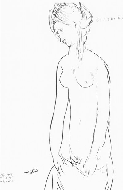 ベアトリス・ヘイスティングス、1915年（paphttp：gem.bridgemanimages.comlightbox5477500erに黒いクレヨン） 作： Amedeo Modigliani