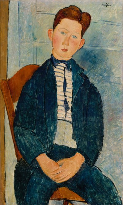 縞模様のセーターを着た少年、1918年 作： Amedeo Modigliani