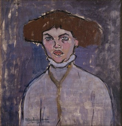 若い女性の胸像、1908 年。 作： Amedeo Modigliani