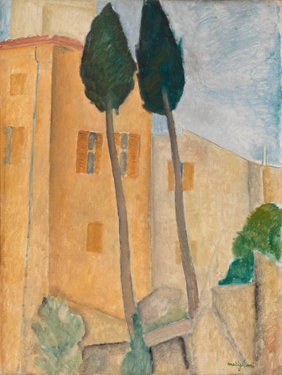 カーニュのヒノキと家 作： Amedeo Modigliani