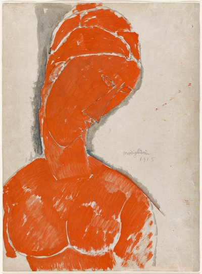 赤の女性のバスト 作： Amedeo Modigliani