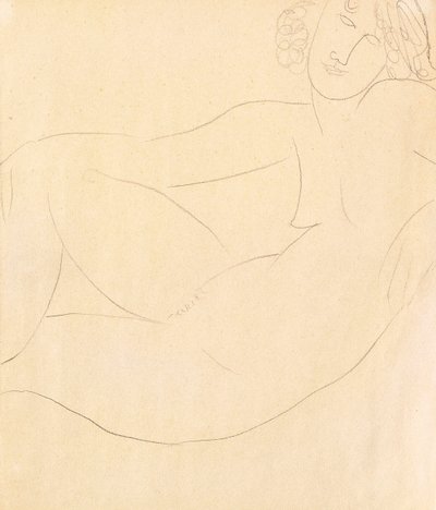 裸の女性アコーディー、1918 作： Amedeo Modigliani