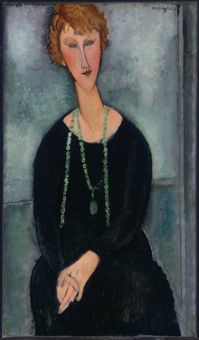 緑の首輪を持つ女性（マダムメニエ） 作： Amedeo Modigliani