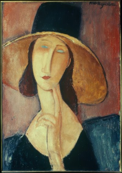 大きな帽子の女 作： Amedeo Modigliani