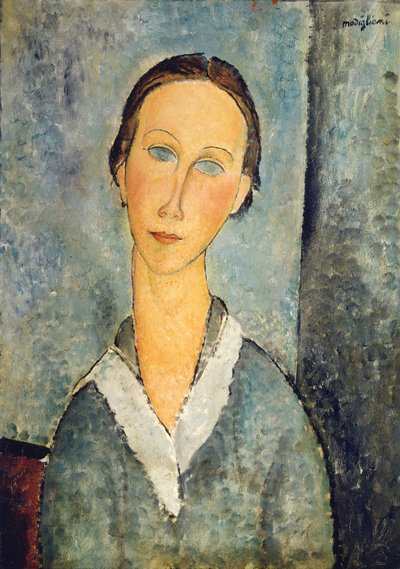 セーラー服のブラウス、1918年の少女 作： Amedeo Modigliani
