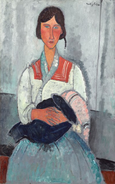 赤ちゃんを持つジプシーの女性 作： Amedeo Modigliani