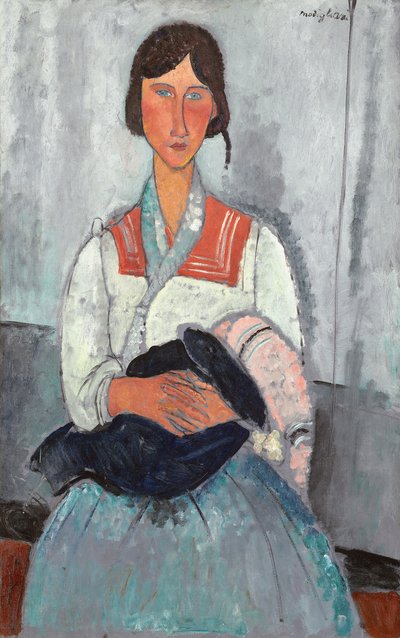 赤ちゃんとジプシーの女性 作： Amedeo Modigliani