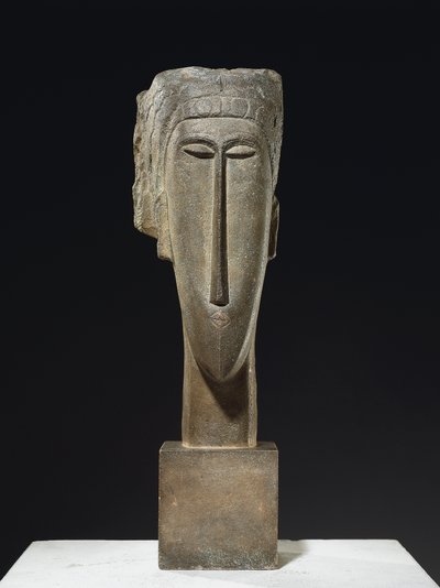 頭部、1910-12年頃（ライムストーン 作： Amedeo Modigliani