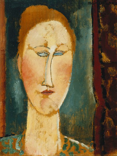 赤い髪の女性の頭;赤い髪の女性の頭、 作： Amedeo Modigliani