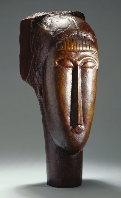 フリンジのある女性の頭 作： Amedeo Modigliani