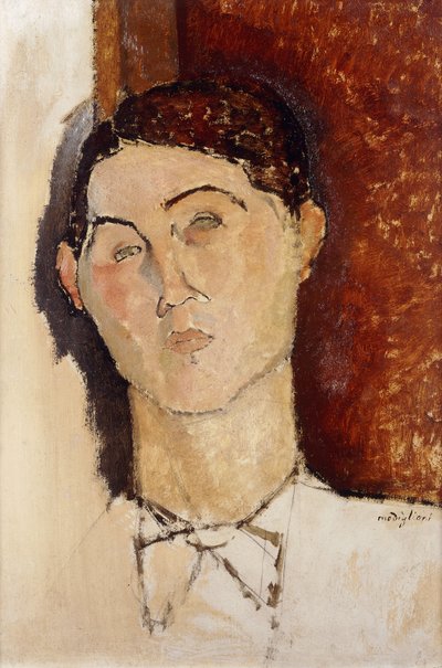 若い男の頭;若い男の頭、1916年頃 作： Amedeo Modigliani