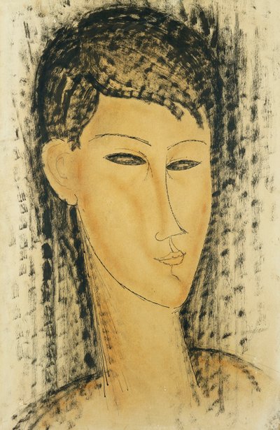 若い女性の頭;若い女性の頭、1914 作： Amedeo Modigliani