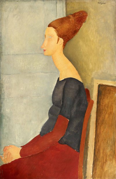 ヘナを塗ったジャンヌ・エビュテルヌ、1918年。 作： Amedeo Modigliani