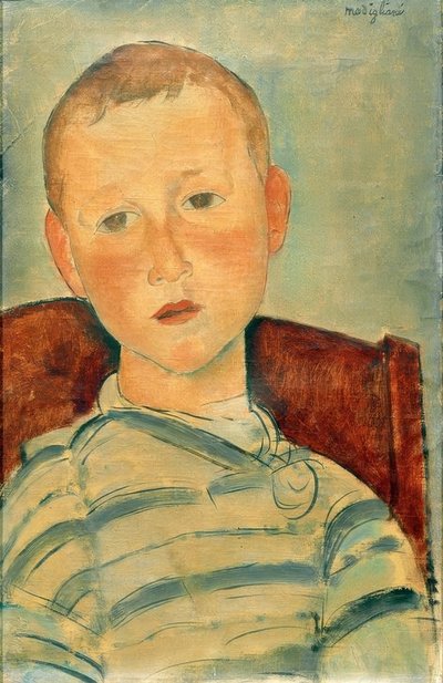 縞模様のセーターの少年 作： Amedeo Modigliani