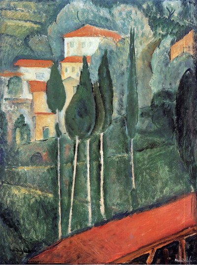 南フランスの風景 作： Amedeo Modigliani