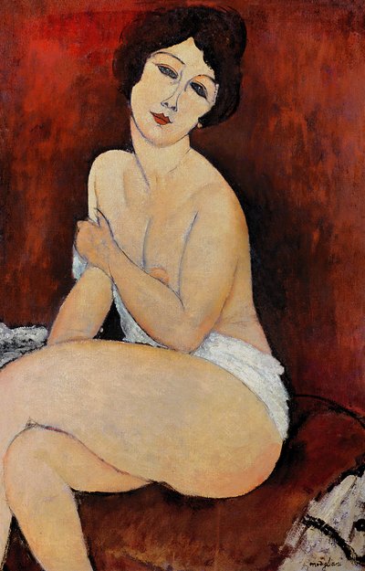 ラージ シーテッド ヌード (キャンバスに油彩) 作： Amedeo Modigliani