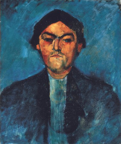 Le typographe（Pedro）、c.1909（キャンバスに油彩） 作： Amedeo Modigliani