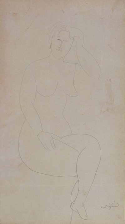ヌードスタンディングガール（レッグスクロス） 作： Amedeo Modigliani