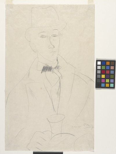 アーティストの肖像、オーソン・フリース（白い紙に鉛筆） 作： Amedeo Modigliani
