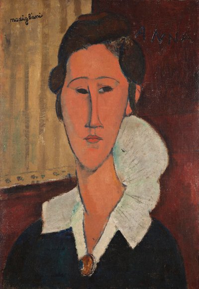 アンナ・ズボロウスカの肖像、1917年。 作： Amedeo Modigliani