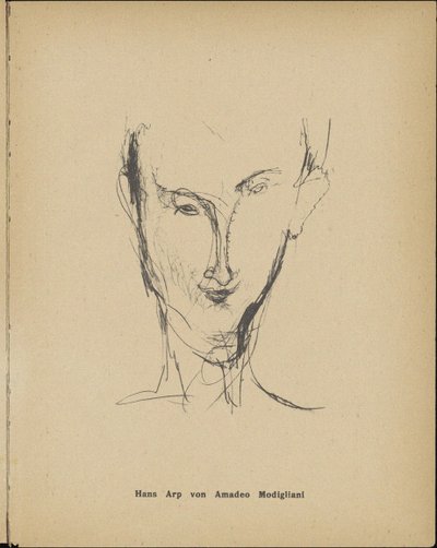 ハンス・アープの肖像1886-1966、1916。 作： Amedeo Modigliani