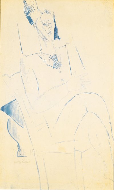 ジャン・コクトーの肖像、c。 1916 作： Amedeo Modigliani
