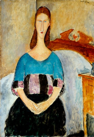 ジャンヌ・エブテルヌの肖像、1918 作： Amedeo Modigliani