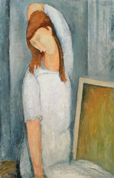 左腕と頭の後ろにいるジーンヘブテルン（1898〜1920年）の肖像 作： Amedeo Modigliani