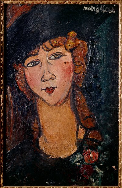 ロロットの肖像 アメデオ・モディリアーニ（1884-1920）の絵画 1917年 日0.35x0.55 m パリ、国立近代美術館 作： Amedeo Modigliani