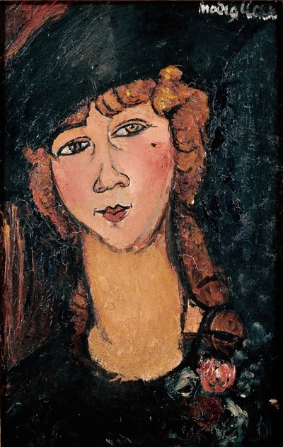 ロロットの肖像 アメデオ・モディリアーニ（1884-1920）の絵画 1917年 日0.35x0.55 m パリ、国立近代美術館 作： Amedeo Modigliani