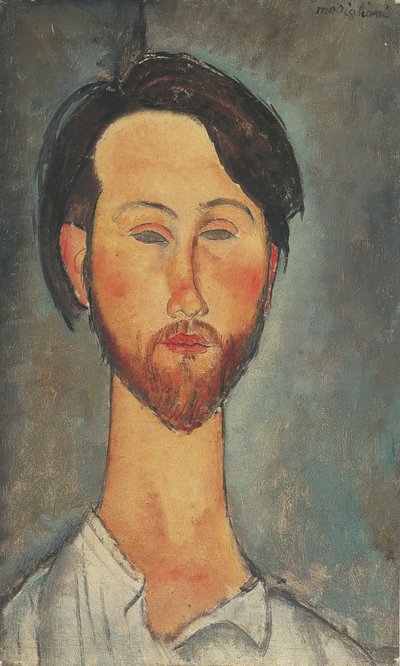 レオポルド・ズボロウスキーの肖像 1889-1932 年、1918 年。 作： Amedeo Modigliani