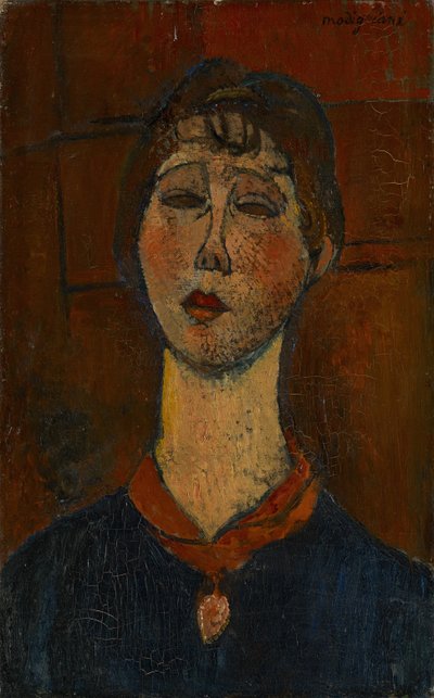 マダムドリヴァルの肖像、c.1916 作： Amedeo Modigliani