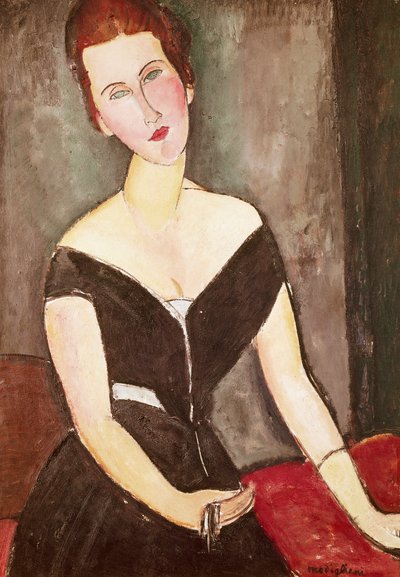 ジョルジュ・ヴァン・マイデン夫人の肖像」アメデオ・モディリアーニ（1884-1920）作 油彩・キャンバス 作： Amedeo Modigliani