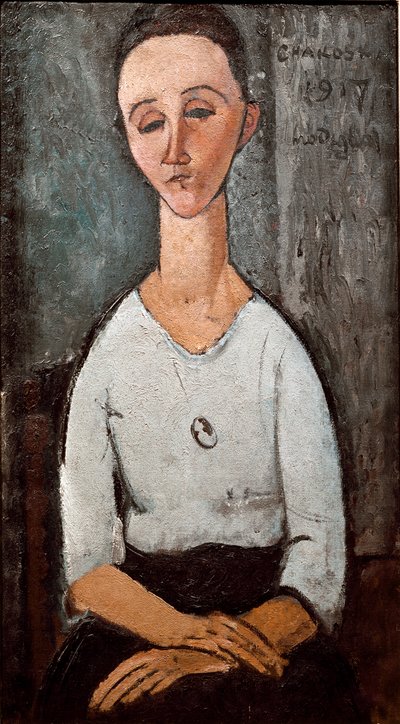 チャコシュカ夫人の肖像。アメデオ・モディリアーニ（1884-1920）の絵画 作： Amedeo Modigliani