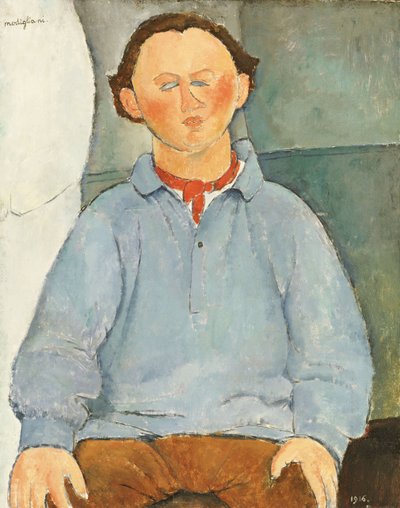 オスカー・ミエスタニオフの肖像、1916年頃 作： Amedeo Modigliani