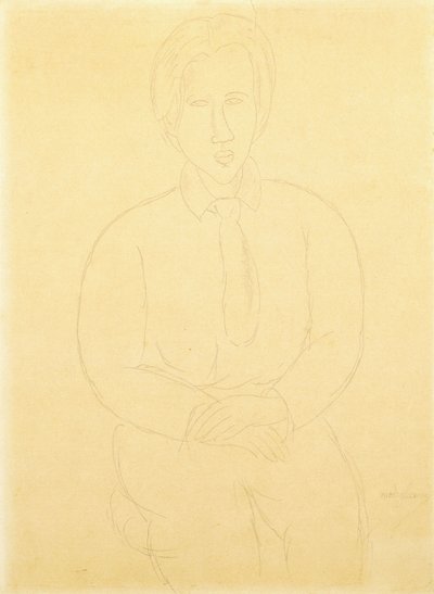 1917年のスィーティン・シッティングの肖像 作： Amedeo Modigliani