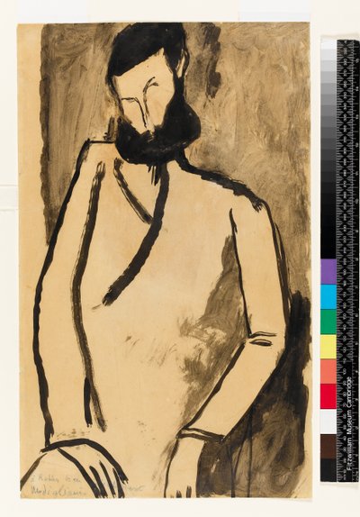 ひげを生やした男の肖像、1909 作： Amedeo Modigliani