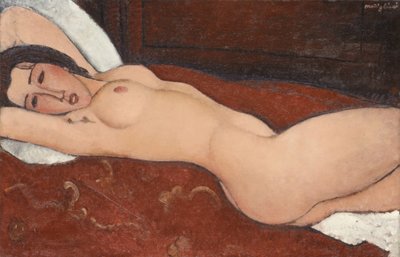 1917年のリクライニングヌード 作： Amedeo Modigliani