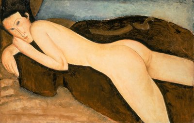 背中からヌードをリクライニング（Nu Couche de Dos）1917 作： Amedeo Modigliani
